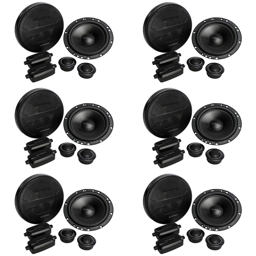 Hifonics ZS65C Zeus 6.5" 2 Way Car Audio 400W Component Speaker Systems (6 Pack)