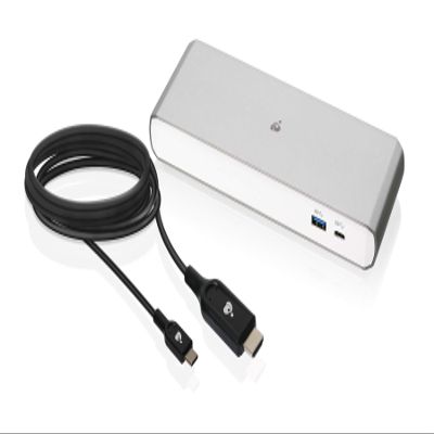 IOGEAR GTD733KIT Thunderbolt 3 Dual 4K Docking Station with USB-C to HDMI Cable and 15W Charging/Power Pass-Through