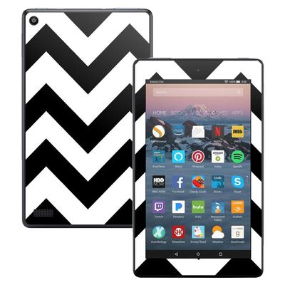 MightySkins Skin Compatible with Amazon Kindle Fire 7 (2017) - Black Chevron | Protective, Durable, and Unique Vinyl Decal wrap Cover | Easy to Apply, Remove, and Change Styles | Made in The USA