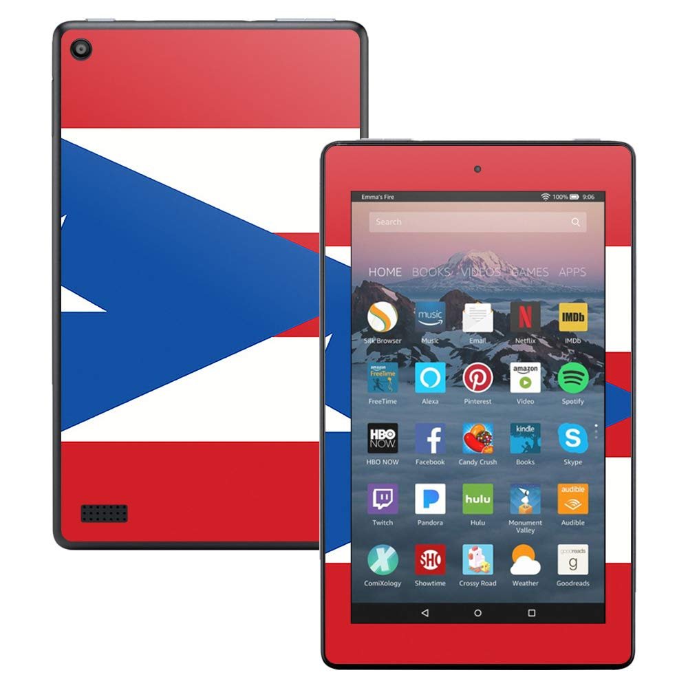 MightySkins Skin Compatible with Amazon Kindle Fire 7 (2017) - Puerto Rican Flag | Protective, Durable, and Unique Vinyl Decal wrap Cover | Easy to Apply, Remove, and Change Styles | Made in The USA
