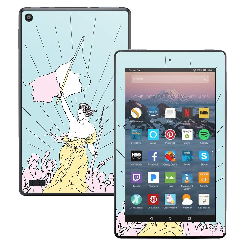 MightySkins Skin Compatible with Amazon Kindle Fire 7 (2017) - Liberty Final | Protective, Durable, and Unique Vinyl Decal wrap Cover | Easy to Apply, Remove, and Change Styles | Made in The USA
