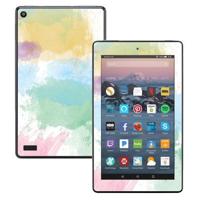 MightySkins Skin Compatible with Amazon Kindle Fire 7 (2017) - Watercolor White | Protective, Durable, and Unique Vinyl Decal wrap Cover | Easy to Apply, Remove, and Change Styles | Made in The USA
