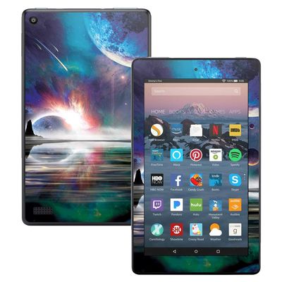 MightySkins Skin Compatible with Amazon Kindle Fire 7 (2017) - Space Horizon | Protective, Durable, and Unique Vinyl Decal wrap Cover | Easy to Apply, Remove, and Change Styles | Made in The USA