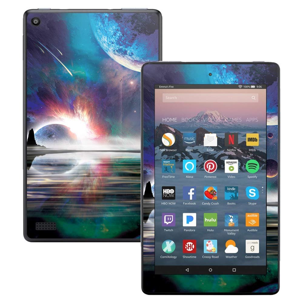 MightySkins Skin Compatible with Amazon Kindle Fire 7 (2017) - Space Horizon | Protective, Durable, and Unique Vinyl Decal wrap Cover | Easy to Apply, Remove, and Change Styles | Made in The USA