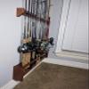 Fishing Rod Rack, Solid Wood Wall Mount Pole Holder, Made to Order, Any Size (Solid Mahogany Wood with Semi-Gloss Polyurethane Finish) view 2