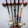 Fishing Rod Rack, Solid Wood Wall Mount Pole Holder, Made to Order, Any Size (Solid Mahogany Wood with Semi-Gloss Polyurethane Finish) view 3