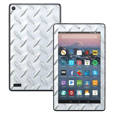 MightySkins Skin Compatible with Amazon Kindle Fire 7 (2017) - Diamond Plate | Protective, Durable, and Unique Vinyl Decal wrap Cover | Easy to Apply, Remove, and Change Styles | Made in The USA