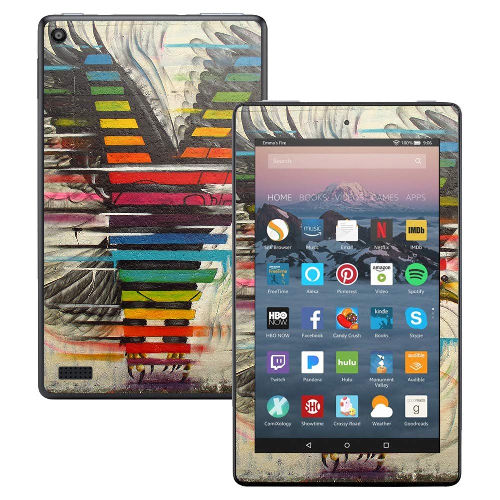 MightySkins Skin Compatible with Amazon Kindle Fire 7 (2017) - Rainbow Eagle | Protective, Durable, and Unique Vinyl Decal wrap Cover | Easy to Apply, Remove, and Change Styles | Made in The USA