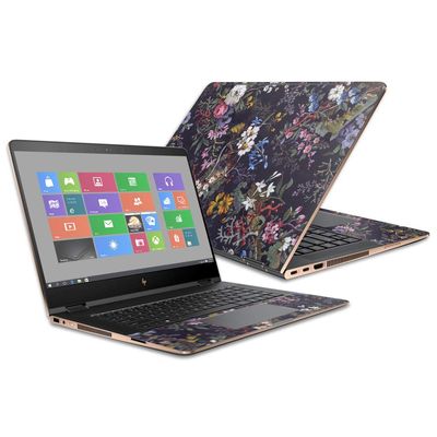 MightySkins Skin Compatible with HP Spectre x360 Convertible 15.6" (2017) - Midnight Blossom | Protective, Durable, and Unique Vinyl Decal wrap Cover | Easy to Apply, Remove | Made in The USA