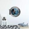 24" Porthole 3D Window Wall Sticker Mermaid #2 Silver Port Scape Decal Ocean Mythical Fantasy Deep Sea Aquatic Fish Kids Room Decor view 3