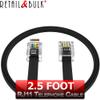 RetailAndBulk 2.5FT RJ11 Telephone Cord - Pro Grade Landline Phone Cable, 4 Wire, 100% Copper, Thickest Gold Contacts, Heavy Duty PVC Jacket (2.5 Foot, Black) Made in USA view 2
