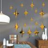 3D Star DIY Mirror Wall Stickers, Acrylic Art Decor Wall Sticker Murals, Children's Room Nursery Fashion Design Crystal Art Decals Home Bedroom Ceiling Bathroom TV Background Decoration (Gold) view 1