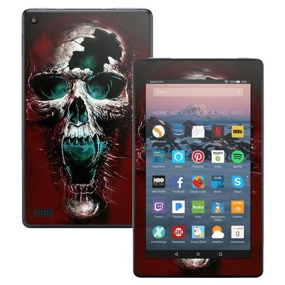 MightySkins Skin Compatible with Amazon Kindle Fire 7 (2017) - Wicked Skull | Protective, Durable, and Unique Vinyl Decal wrap Cover | Easy to Apply, Remove, and Change Styles | Made in The USA