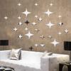 3D Star DIY Mirror Wall Stickers, Acrylic Art Decor Wall Sticker Murals, Children's Room Nursery Fashion Design Crystal Art Decals Home Bedroom Ceiling Bathroom TV Background Decoration (Silver) view 1