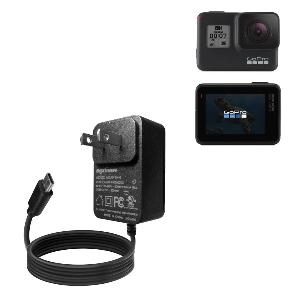 BoxWave Charger Compatible with GoPro Hero 7 Black - Wall Charger Direct (15W), Rapid Charge Your Device with Built-in 3ft Cable