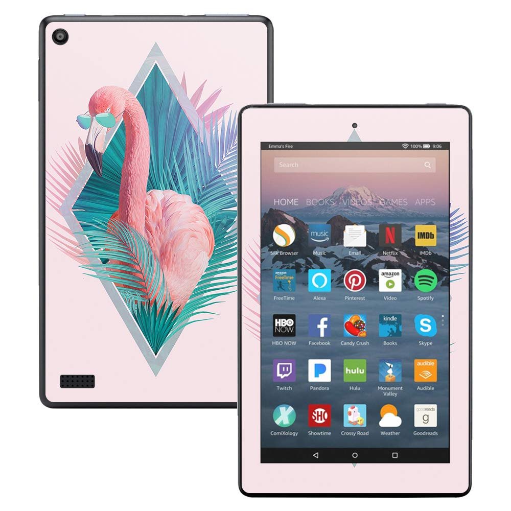 MightySkins Skin Compatible with Amazon Kindle Fire 7 (2017) - Flamingo Vice | Protective, Durable, and Unique Vinyl Decal wrap Cover | Easy to Apply, Remove, and Change Styles | Made in The USA