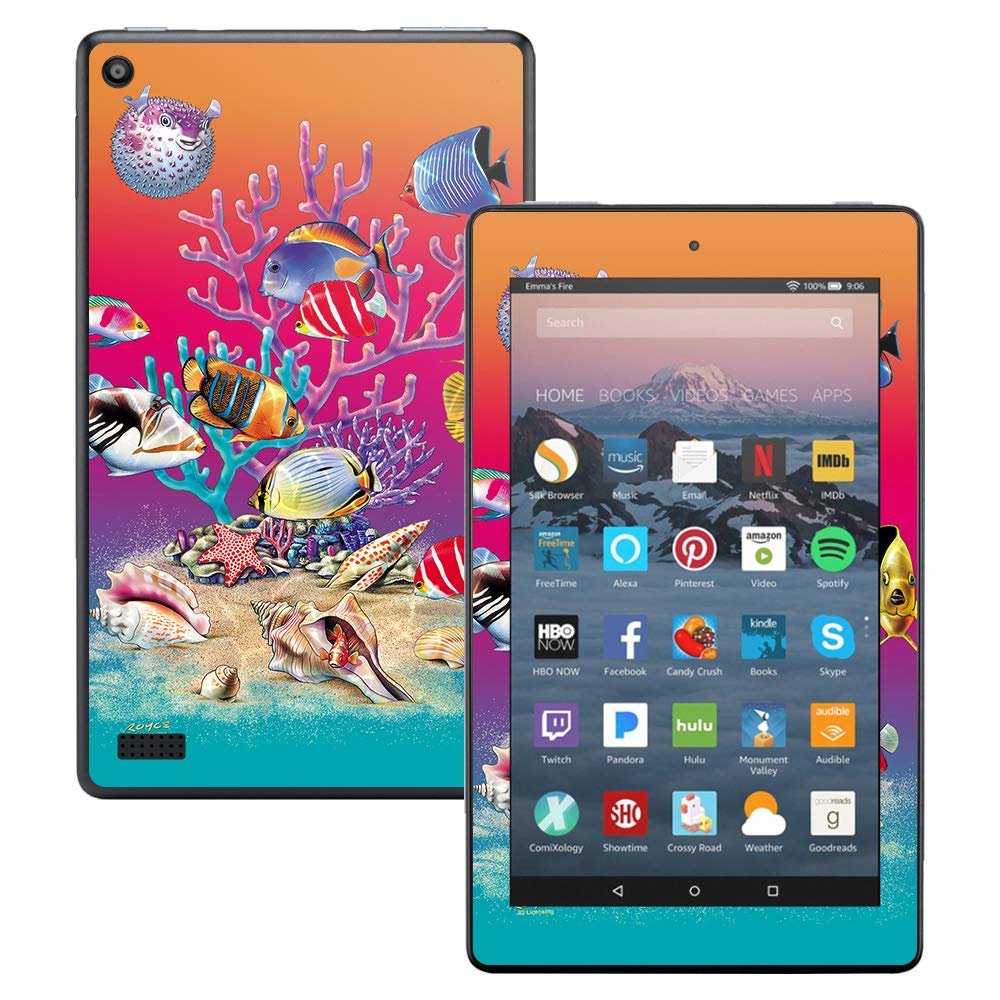 MightySkins Skin Compatible with Amazon Kindle Fire 7 (2017) - Coral Garden | Protective, Durable, and Unique Vinyl Decal wrap Cover | Easy to Apply, Remove, and Change Styles | Made in The USA