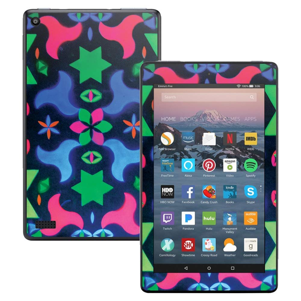 MightySkins Skin Compatible with Amazon Kindle Fire 7 (2017) - Geometric Rave | Protective, Durable, and Unique Vinyl Decal wrap Cover | Easy to Apply, Remove, and Change Styles | Made in The USA