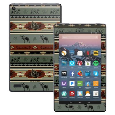 MightySkins Skin Compatible with Amazon Kindle Fire 7 (2017) - Cabin Stripes | Protective, Durable, and Unique Vinyl Decal wrap Cover | Easy to Apply, Remove, and Change Styles | Made in The USA