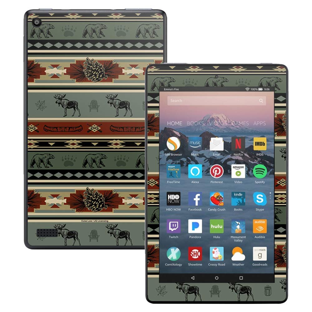 MightySkins Skin Compatible with Amazon Kindle Fire 7 (2017) - Cabin Stripes | Protective, Durable, and Unique Vinyl Decal wrap Cover | Easy to Apply, Remove, and Change Styles | Made in The USA