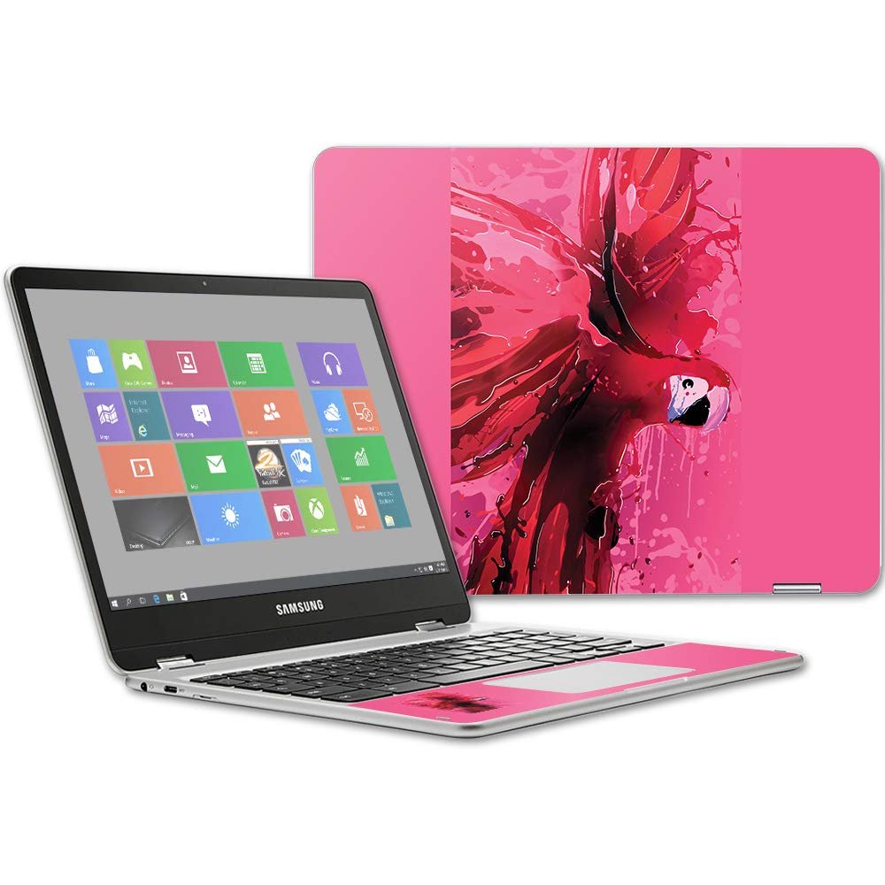 MightySkins Skin Compatible with Samsung Chromebook Plus 12.3"(2017 - Parrot Splash | Protective, Durable, and Unique Vinyl wrap Cover | Easy to Apply, Remove, and Change Styles | Made in The USA