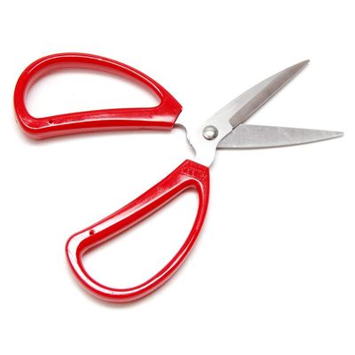 Hometeq 6" Scissors Multi-Purpose Stainless Steel Sharp Scissors with Red Handle - Perfect for Cutting
