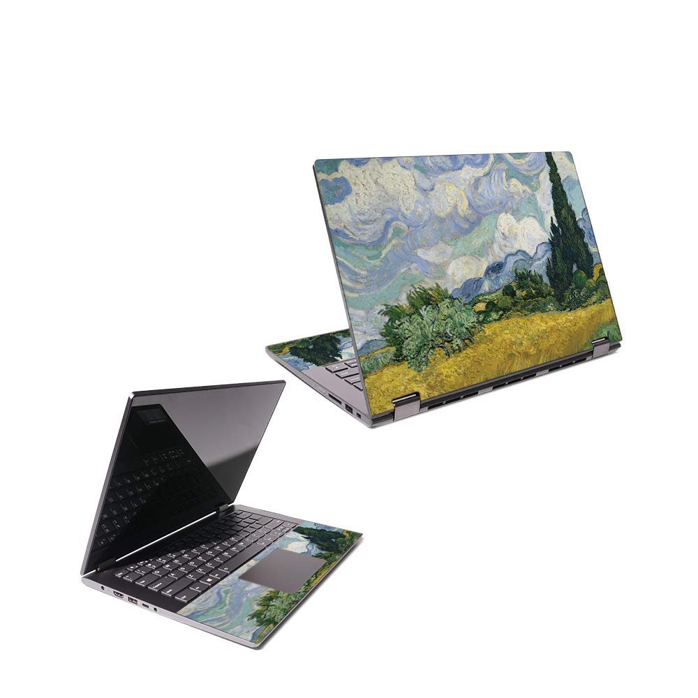 MightySkins Skin Compatible with Lenovo Flex 6 14" (2018) - Wheatfield with Cypresses | Protective, Durable, and Unique Vinyl wrap Cover | Easy to Apply, Remove, and Change Styles | Made in The USA