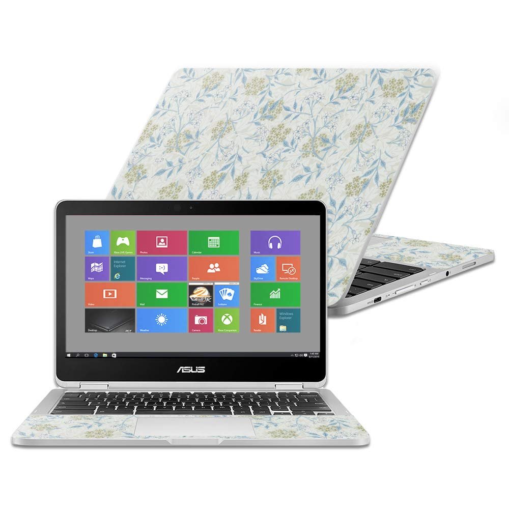 MightySkins Skin Compatible with Asus Chromebook Flip C302CA 12.5" (2016) - Jasmine | Protective, Durable, and Unique Vinyl Decal wrap Cover | Easy to Apply, Remove | Made in The USA