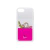 TanTanFan Case for iPhone 7, iPhone 8 y iPhone SE Transparent with Pink Liquid and Floating Particles, La Vecina Rubia view 1