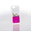TanTanFan Case for iPhone 7, iPhone 8 y iPhone SE Transparent with Pink Liquid and Floating Particles, La Vecina Rubia view 2