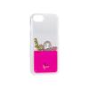 TanTanFan Case for iPhone 7, iPhone 8 y iPhone SE Transparent with Pink Liquid and Floating Particles, La Vecina Rubia view 4
