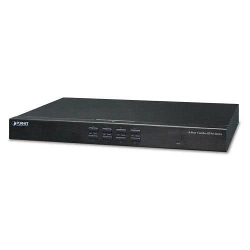 Planet 8-Port Combo IP KVM Switch: Up to 64 Computers, On Screen, IKVM-210-08 (Up to 64 Computers, On Screen Display (OSD), Quick View Setting (QVS), Hotkey, Stackable, 1U Rack-Mount,)