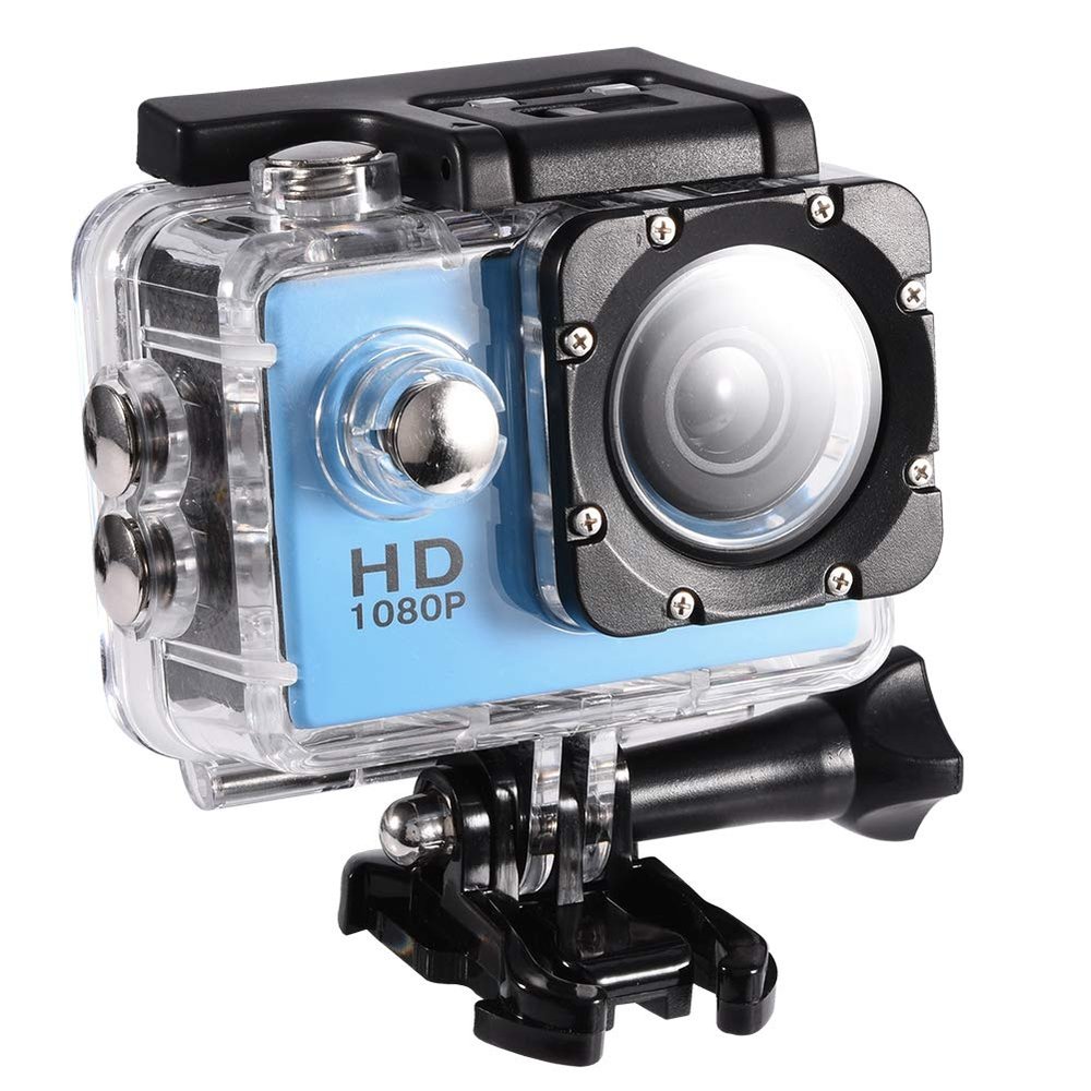 Mugast Action Camera 4K 30m Outdoor Sports Video DV Camera 1080P Full HD LCD Mini Camcorder with 900mAh Rechargeable Batteries and Mounting Accessories Kits(Blue)
