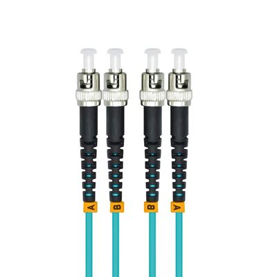 Jeirdus 30Meters 100FT ST to ST 10G OM3 Indoor Armored Duplex 50/125 Fiber Optic Cable Jumper Optical Patch Cord Multimode 30M ST-ST
