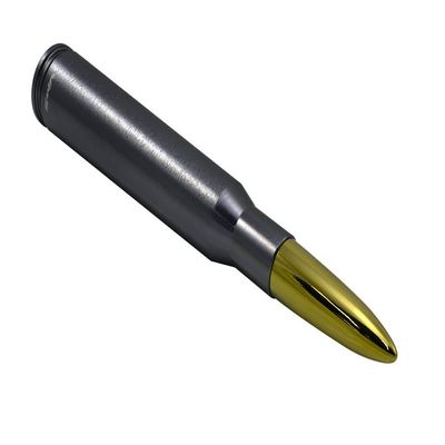 VMS Racing 50 Caliber GUNMETAL 24 KT CARAT GOLD TIP BULLET ANTENNA in Heavy Gauge CNC Machined Billet Aluminum Short Compatible with Toyota Tacoma 95-19 1995-2019