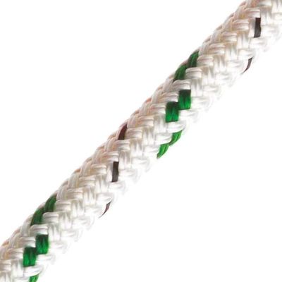 Marlow Doublebraid 3/8in (10mm) - Cut Lengths White with Green Fleck 3/8in (10mm) 110ft Piece