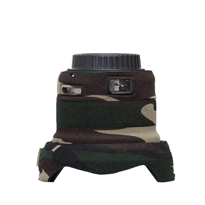 LensCoat Cover Camouflage Neoprene Lens Cover Protection Nikon 24mm F/1.8G ED AF-S Wide Angle Lens, Forest Green (lcn2418fg)