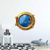 18" Porthole Window Wall Decal Sticker Tropical Reef Life #2 Bronze Sea Ocean 3D Port Scape Removable Vinyl Peel and Stick Wall Mural for Children view 2