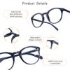 LifeArt Blue Light Blocking Glasses, Anti Eyestrain, Computer Reading Glasses, Gaming Glasses, TV Glasses for Women, Anti Glare(Navy, 3.50 Magnification) view 2