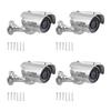 Othmro Fake Security Camera Plastic Dummy Camera CCTV Solar Powered Surveillance System for Home Outdoor Indoor Protect Your Homes,Retail Shops and Business Silver 4Pcs view 1