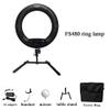 Dimmable Dual Colored LED Round Ring Light, Continuous Lighting Kit Beauty Facial Shoot,Table Stand Tripod, Cell Phone Holder Clip Makeup Photo Studio(18 inch Black) view 1