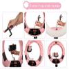 Dimmable Dual Colored LED Round Ring Light, Continuous Lighting Kit Beauty Facial Shoot,Table Stand Tripod, Cell Phone Holder Clip Makeup Photo Studio(18 inch Pink) view 2