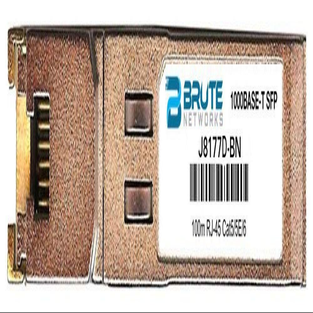 Brute Networks J8177D-BN - 1000BASE-T 100m RJ45 SFP Transceiver (Compatible with OEM PN# J8177D)