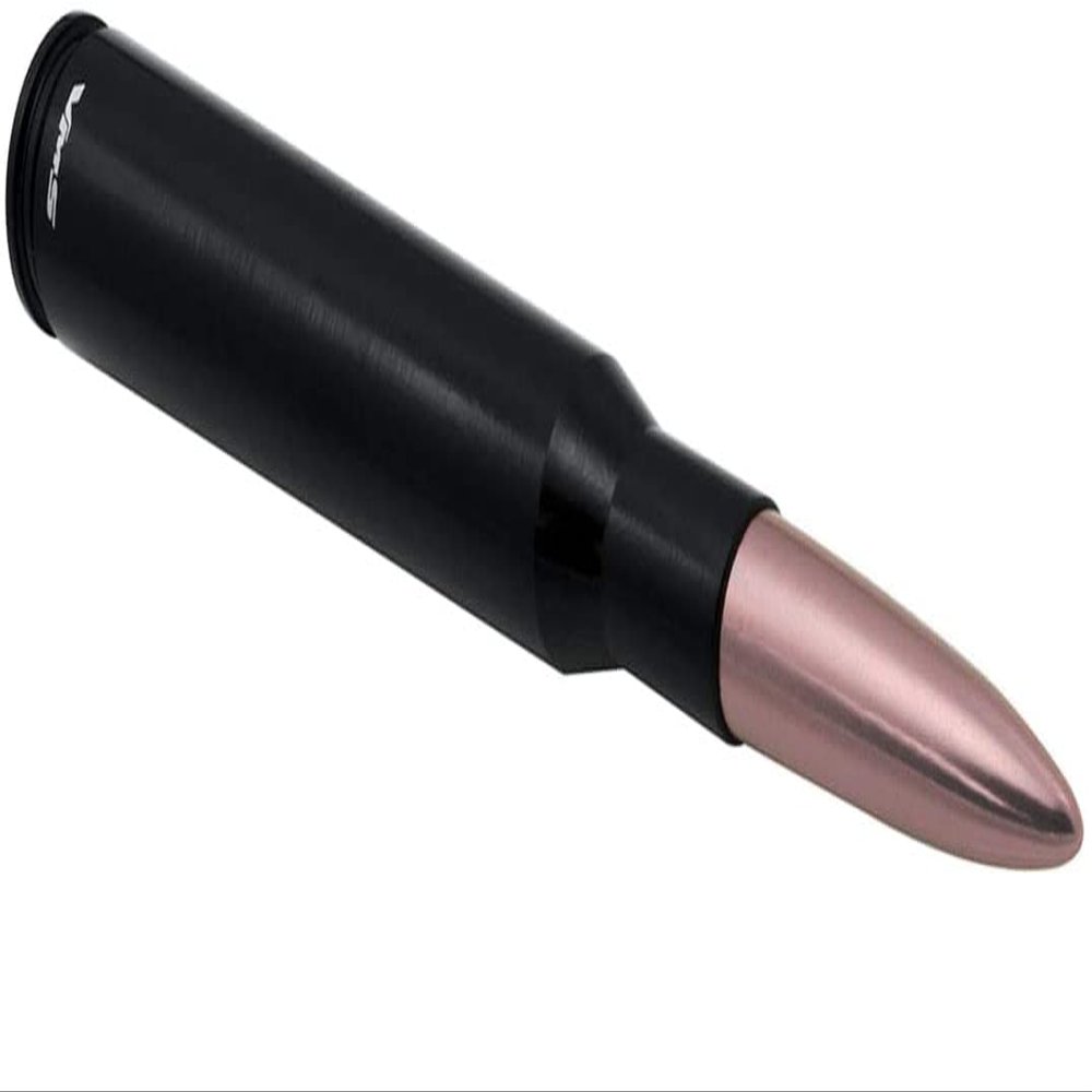 VMS Racing 50 Caliber BLACK PINK TIP BULLET ANTENNA in Heavy Gauge CNC Machined Billet Aluminum Short Compatible with Nissan Titan 03-19 2003-2019