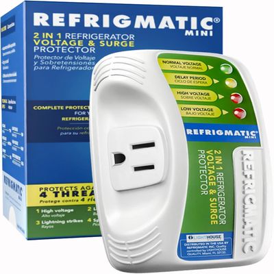 Refrigmatic WS-36300 Electronic Voltage & Surge Protector for Refrigerators Up to 27 cu. ft. Protect Your Refrigerator Against High and Low Voltage, Brownouts and Spikes.
