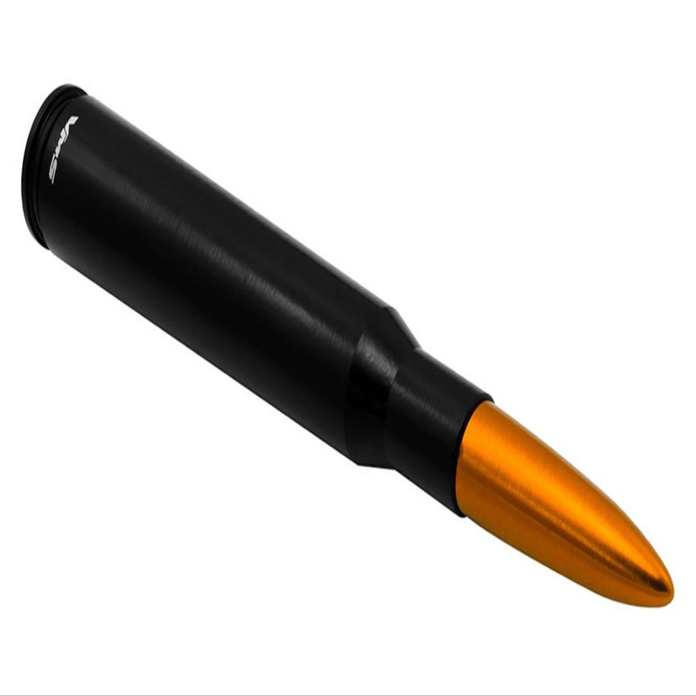 VMS Racing 50 Caliber BLACK ORANGE TIP BULLET ANTENNA in Heavy Gauge CNC Machined Billet Aluminum Short Compatible with Nissan Titan 03-19 2003-2019
