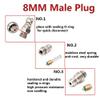 UP100 3PCS 8MM M8 Male Plug Adapter Fittings PCP Airforce Paintball Pneumatic Quick Coupler Filling Nipple Stainless Steel (Valve) view 3