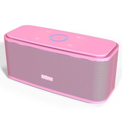 DOSS SoundBox Touch Wireless Bluetooth Speaker-12W HD Sound with Rich Bass, IPX5 Waterproof, 20H Playtime, Handsfree, for Gatherings, Home, Office, Outdoor, Travel-Pink
