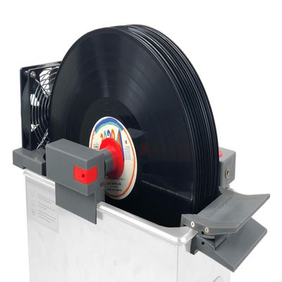CleanerVinyl Pro Collector-Plus Kit: Vinyl Record Cleaning Attachment for Ultrasonic Cleaners. 3, 6, or 12 Records Per Batch. Integrated Cleaning Fluid Filtration with 1 Micron Rated Filter.