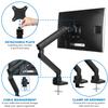 Mount-It! Single Monitor Arm Mount | Premium Monitor Desk Stand | Articulating Mechanical Spring Arm | Fits 24 27 30 32 Inch VESA 75 100 Compatible Computer Screen | C-Clamp and Grommet Bases view 3
